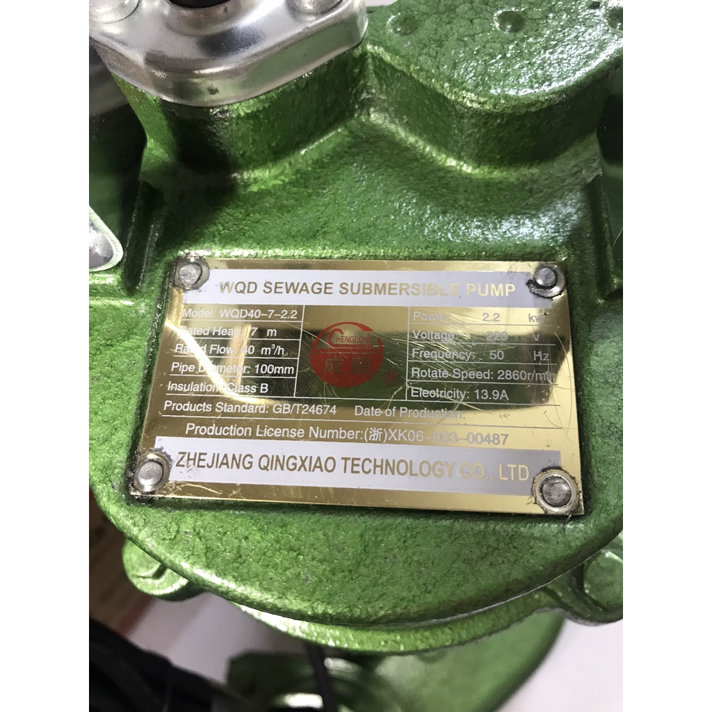 Máy bơm nước chìm| Bơm tõm 2.2KW CHENGLONG, Đầu ra 100MM| Máy bơm hồ cá ( Cam kết lõi đồng 100%)