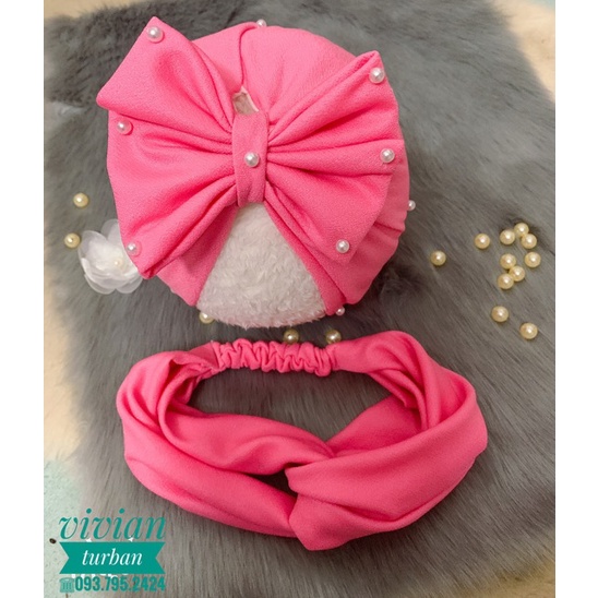 Set turban nơ cho mẹ và bé