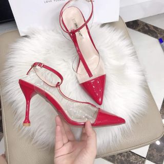 Giày cao gót mix quai trong kiểu sang chảnh