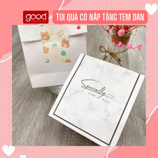 [giảm giá] túi giấy có nắp đựng quà tặng tặng kèm tem dán có nhiều mẫu siêu xinh