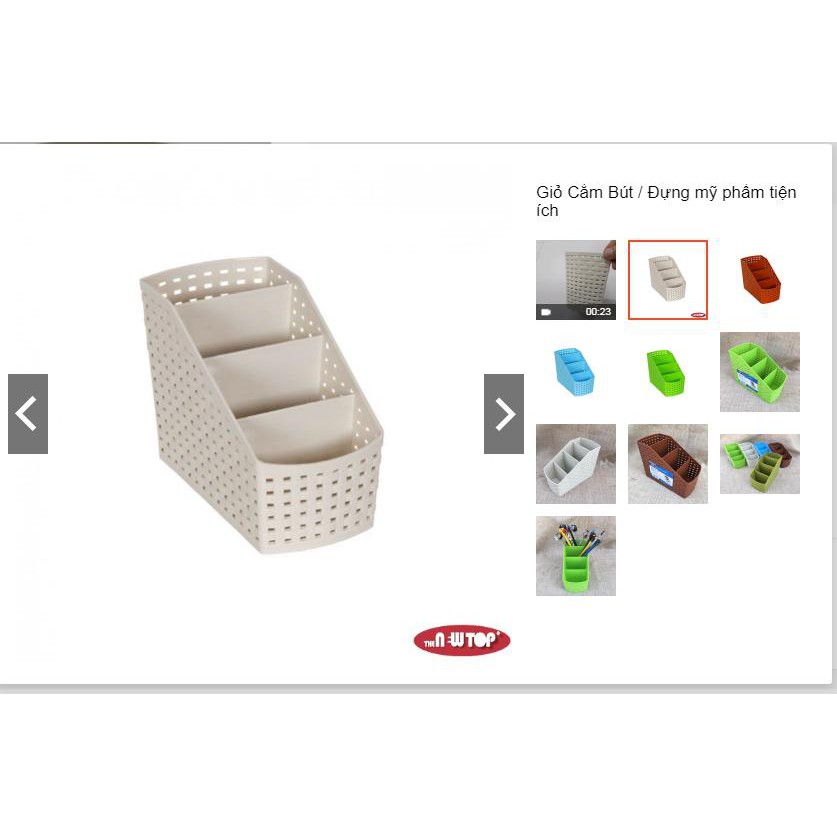 Giỏ cắm bút, để điều khiển, đựng mỹ phẩm chia ngăn song long 2703