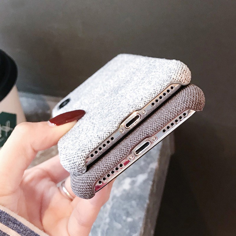 Vintage style solid color soft fabric cover phone case for iPhone 6 6s 7 8 plus X XR XS MAX 11 pro max