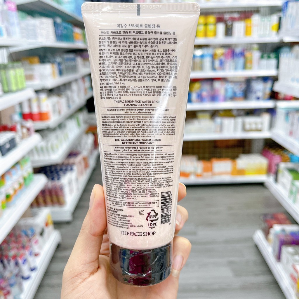 Sữa Rửa Mặt The Face Shop Gạo Rice Water Bright Foaming Cleanser 150ml