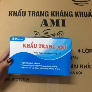 Khẩu Trang Y Tế 4 lớp@freeahip@ khẩu  trang y tế kháng khuẩn AMI( 50 chiếc 1 Hộp)