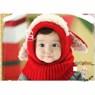 Mũ len lông cừu cho bé