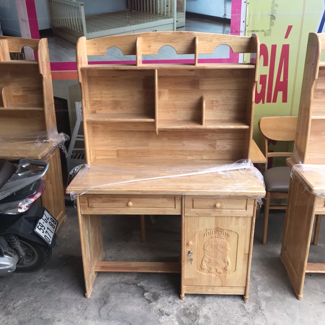 Bàn Học Sinh Gỗ Cao Su 1m (Freeship )