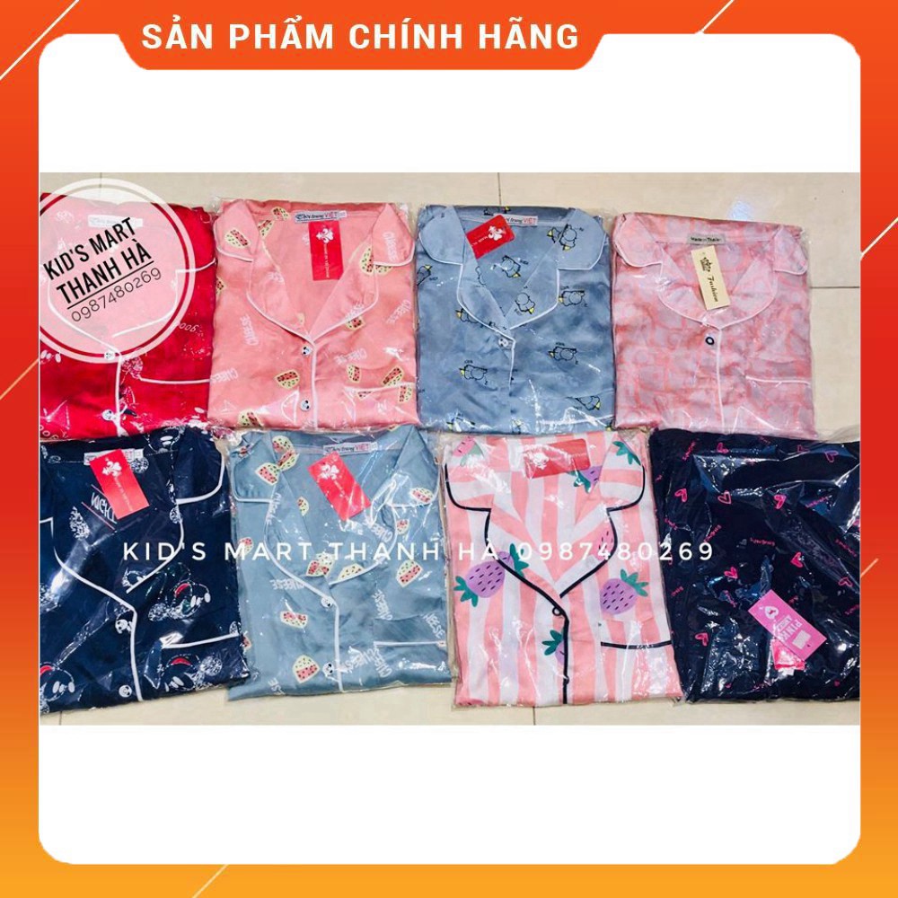 Bộ Pijama Lụa Dài Tay Cho Mẹ Sau Sinh