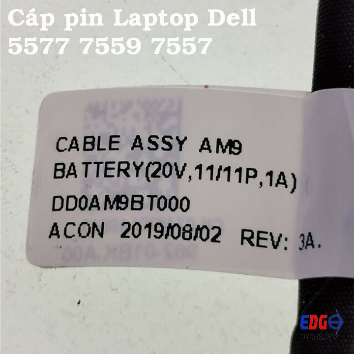 BH ĐỔI MỚI Cáp Pin Laptop Dell 7559 7557 5577, cáp pin dùng cho laptop dell Inspiron 7559