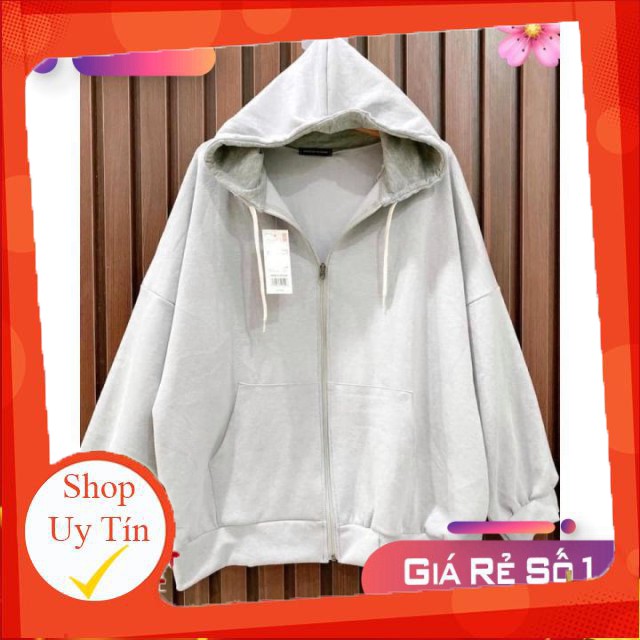 Áo Khoác Nỉ Trơn Unisex - Thun Tay Dài Form Rộng Có Mũ Dáng Suông Basic Ulzzang -Hàng nhập khẩu