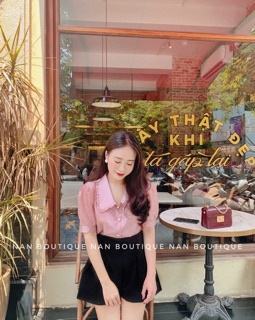 ( Ảnh thật ) Sơmi tơ cổ sen