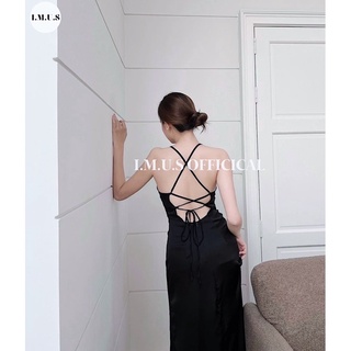 Đầm phi lụa thiết kế dây đan chéo lưng - Ảnh thật