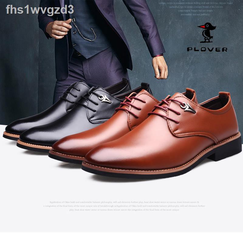 ☑✥all leather Giày da nam PLOVER Hàn Quốc bò thoáng khí ăn mặc trẻ trung công sở