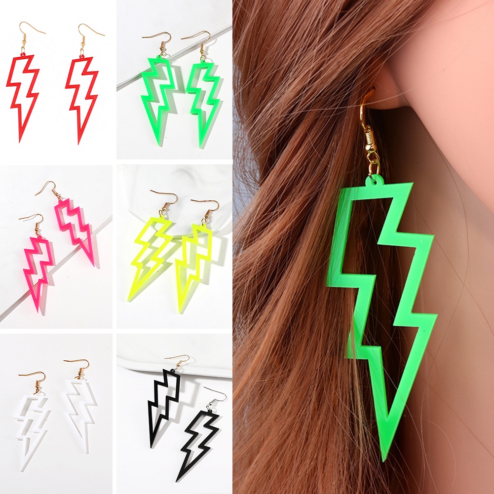 Khuyên Tai Nhựa Hình Tia Sét Huỳnh Quang Nổi Tiếng