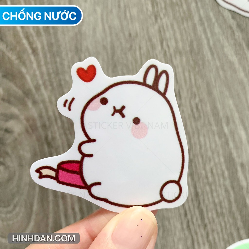 MOLANG Sticker Chống Nước dán Ốp Điện Thoại, Laptop, Vali, Đàn Guitar, Nón Bảo Hiểm