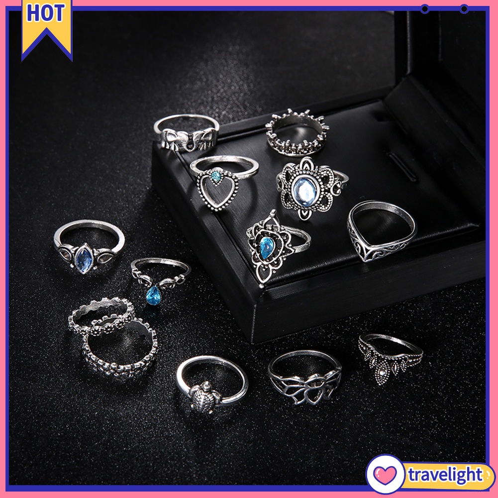 Set 13 Nhẫn Đốt Ngón Tay Phong Cách Boho Thời Trang Cho Nữ