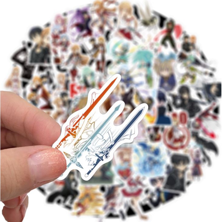 Sticker Sword Art Online nhựa PVC không thấm nước, dán nón bảo hiểm, laptop, điện thoại, Vali, xe, Cực COOL #168