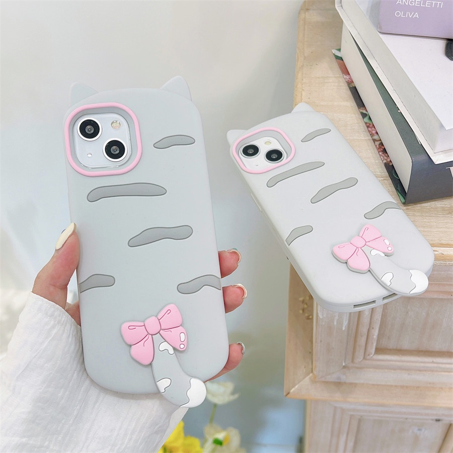 Hoạt Hình Ốp Điện Thoại Silicon Mềm Hình Mèo Dễ Thương Cho iphone 11 12 13 14 15 pro max