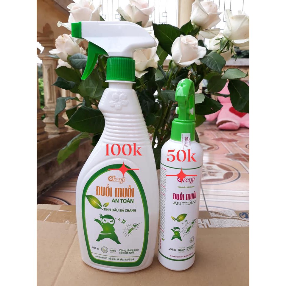 Xịt đuổi muỗi tinh dầu sả chanh an toàn cho bé Orenji 250-600ml