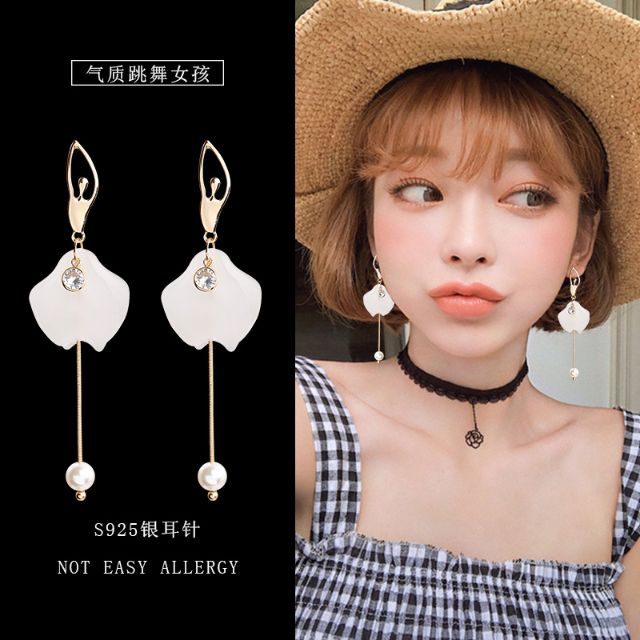 Hoa tai vũ công ba lê - bạc 925