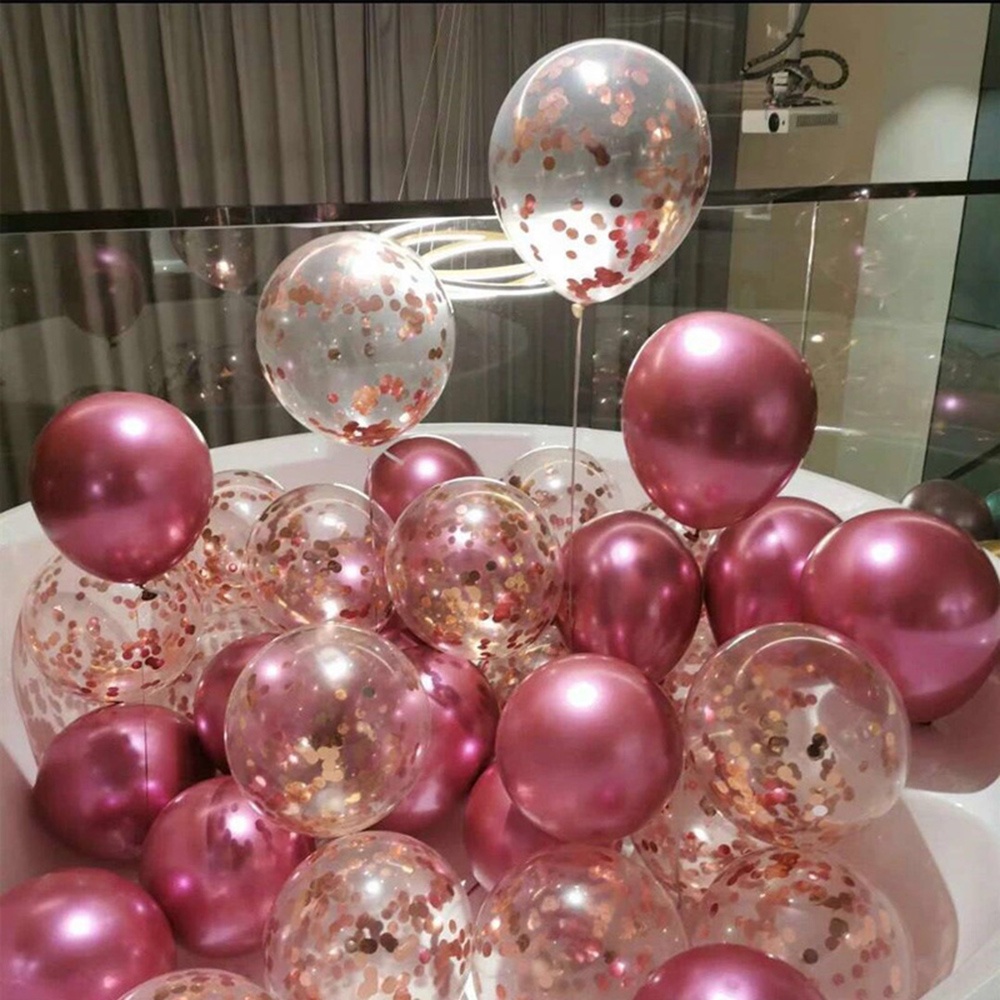 Gói 10 Bong Bóng 12-inch Bằng latex Mạ Crom Ánh Kim Loại Vàng Bạc Sáng Bóng Dùng Trang Trí Tiệc Cưới / Sinh Nhật / Sự Kiện