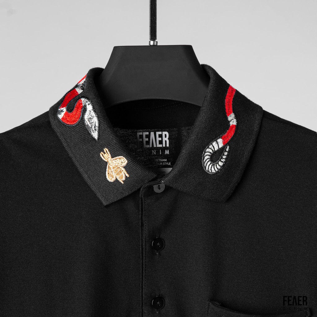 Áo polo nam FEAER DENIM chất thoáng khi co dãn vải cotton EMBROIDERED COLLAR | BigBuy360 - bigbuy360.vn