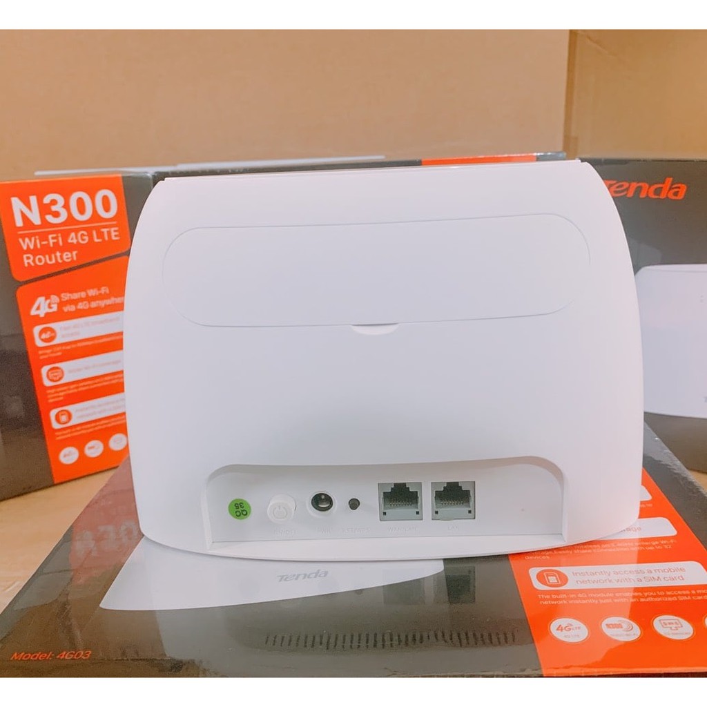 XẢ TẾT XẢ TẾT Bộ Phát Wifi 4G LTE Tenda 4G03 Chuẩn N300 Có Cổng Lan - Hàng Chính Hãng, BH 36 tháng