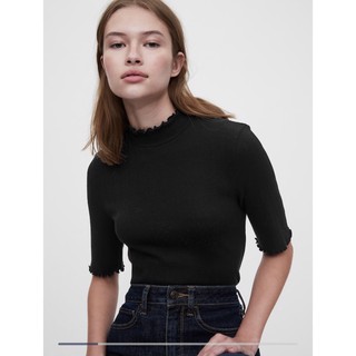 Áo Gap nữ cổ cao màu đen