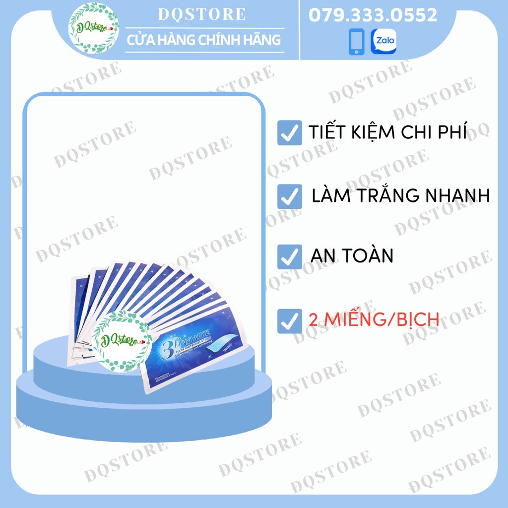 Miếng dán 3D White Teeth Whitening Strips làm trắng răng an toàn và chất lượng