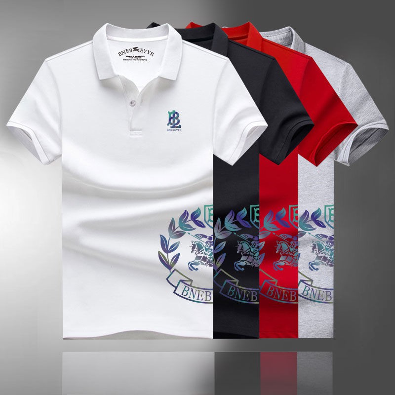 BURBERRY Áo Thun Polo Cotton Ngắn Tay Thời Trang Mùa Hè Cho Nam