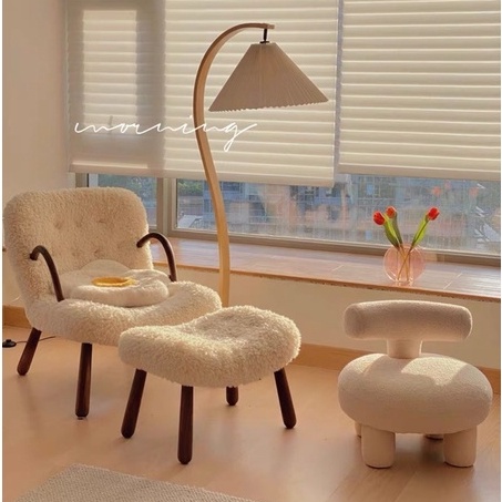 Ghế Noom đệm lông cừu cao cấp - Bắc Âu
