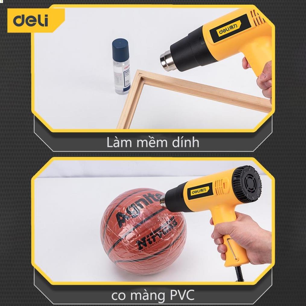 Máy Khò Hơi Nóng Deli Cao Cấp Công Suất Cao 1600W - Co Màng Cơ Đóng Gói Hàng Hóa - Dễ Dàng Và An Toàn Sử Dụng - DL5200 .