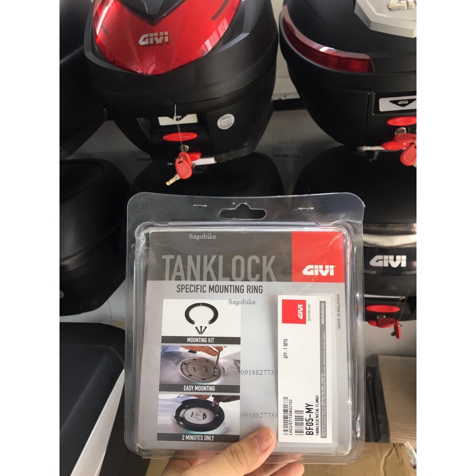 Bộ ngàm bình xăng Givi BF05-MY, Bộ ngàm gắn túi bình xăng xe FZ 150i, FZ, Beneli, MT,,,,
