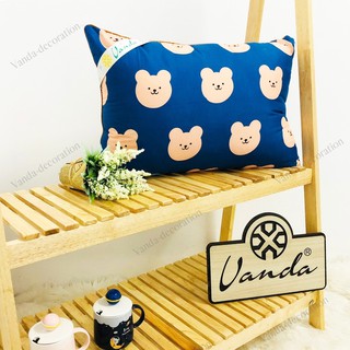 Ruột gối đầu  bông gòn cao cấp VANDA mẫu gấu xanh