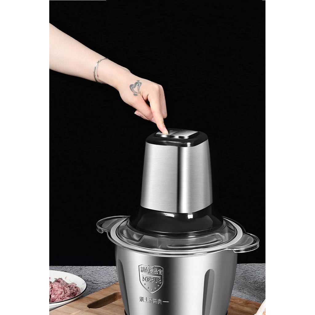 { MẪU MỚI } Máy xay inox đa năng 300W dung tích 3L TẶNG KÈM 2 LƯỠI - Chất liệu Inox 304 cao cấp, chịu nhiệt