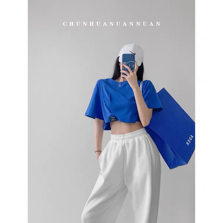 Áo phông croptop nữ form rộng cá tính, phông trơn siêu HOT Dress by Jenny CR02