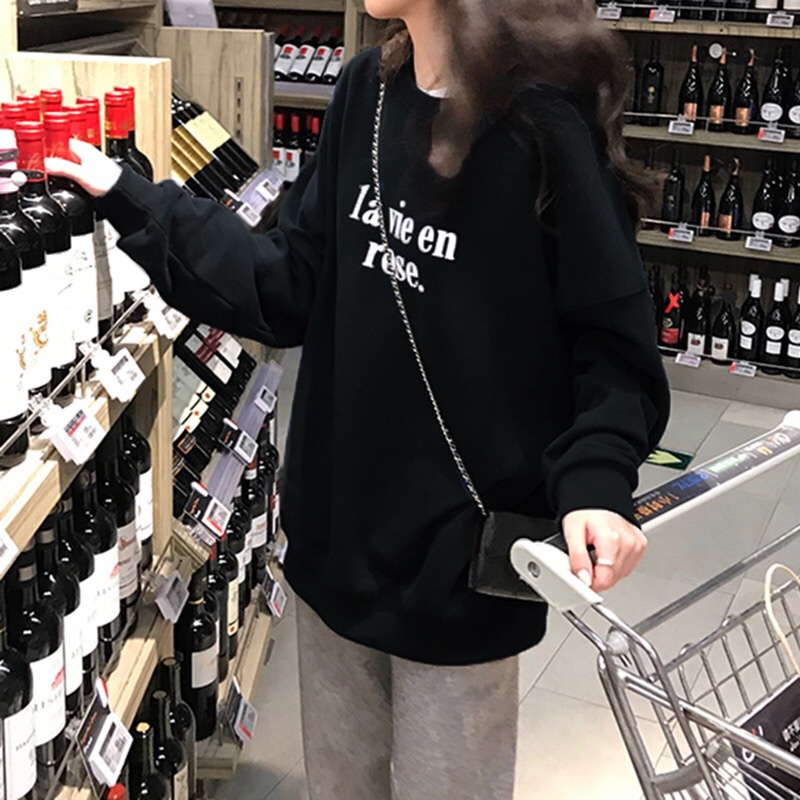 Áo Croptop Tay Dài Cổ Tròn In Chữ Phong Cách Hàn Quốc Thời Trang Mùa Thu Mới Cho Nữ