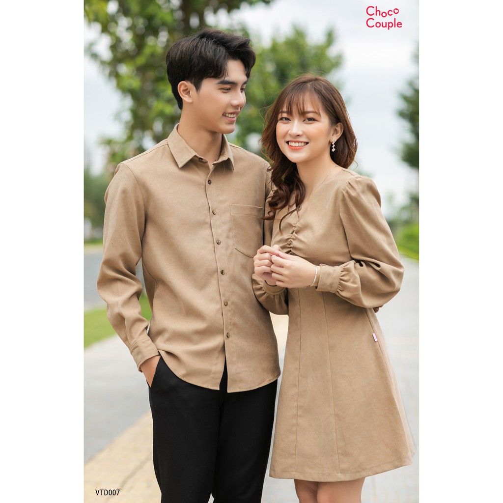 Sét Áo Váy Đôi Choco Couple Chất Liệu Nỉ Mềm, Mịn, Không Xù Vải Thiết Kế Phong Cách Hàn Quốc Thời Trang MANDO - VTD007