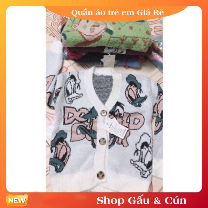 Áo khoác cadigan len lông thỏ cho bé trai bé gái hàng Quảng Châu new 100% dệt cao cấp 23-24kg