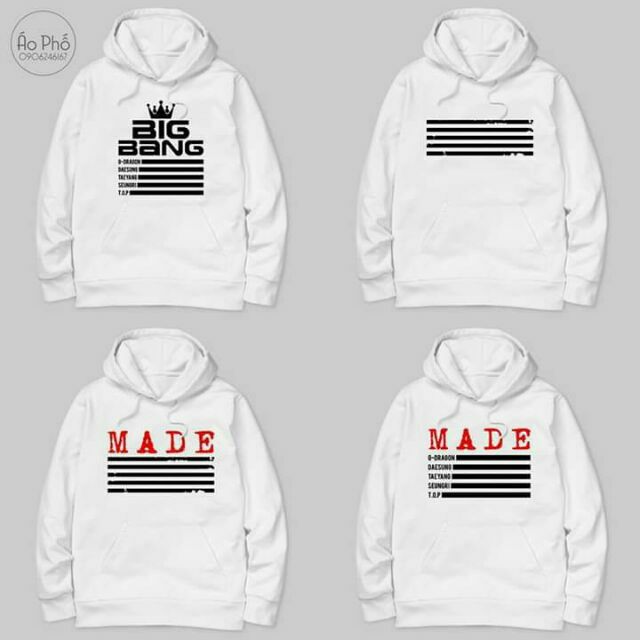 Áo hoodie BIGBANG in theo yêu cầu