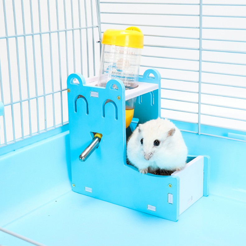 Bình Đựng Thức Ăn / Nước Uống Bằng Gỗ Và Nhựa Cho Chuột Hamster