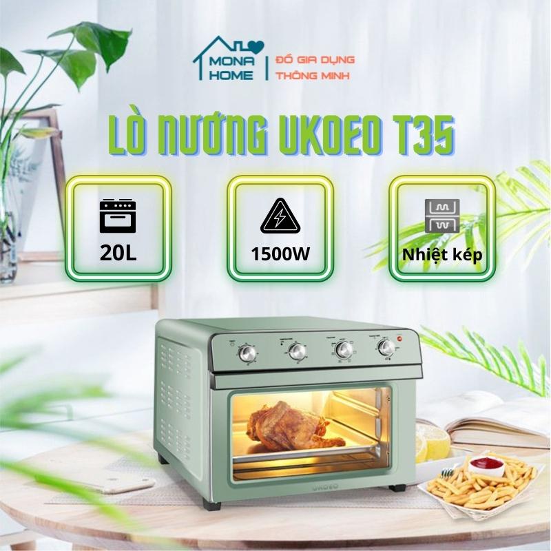 Lò nướng kết hợp nồi chiên không dầu đa năng Air Fryer Ukoeo T35 hoàn toàn tự động, công suất lớn, d