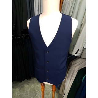 Áo gile nam ôm body màu xanh đen chất vải mềm mịn + nơ đen