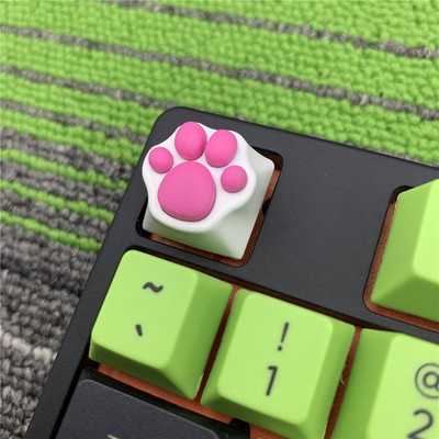 Nút Bàn Phím Cơ Bằng Cao Su Silicone Trong Suốt Hình Bàn Chân Mèo