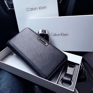🆘RẺ VÔ ĐỊCH🆘Ví Calvin Klein da sần kèm móc khoá