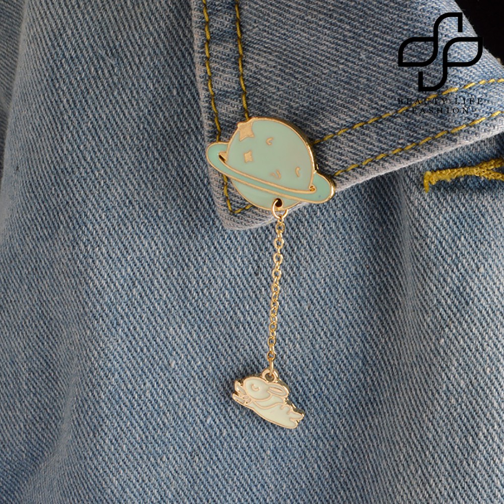 Ghim cài áo hình hành tinh phi hành gia unisex thời trang