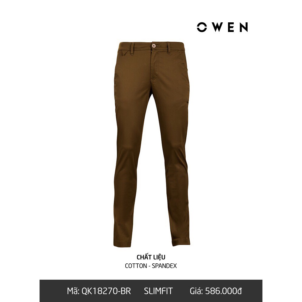 OWEN - Quần kaki Owen màu nâu vàng chất co dãn - Quần kaki nam 18270