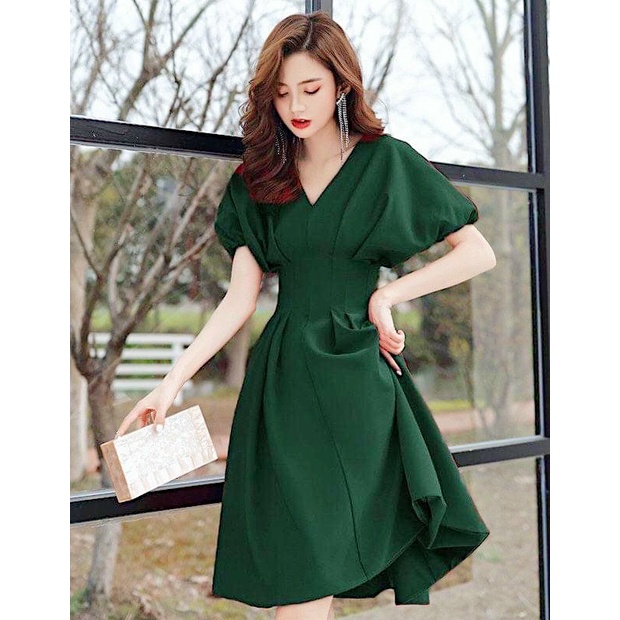 Đầm váy freesize cánh dơi xếp li 3 màu