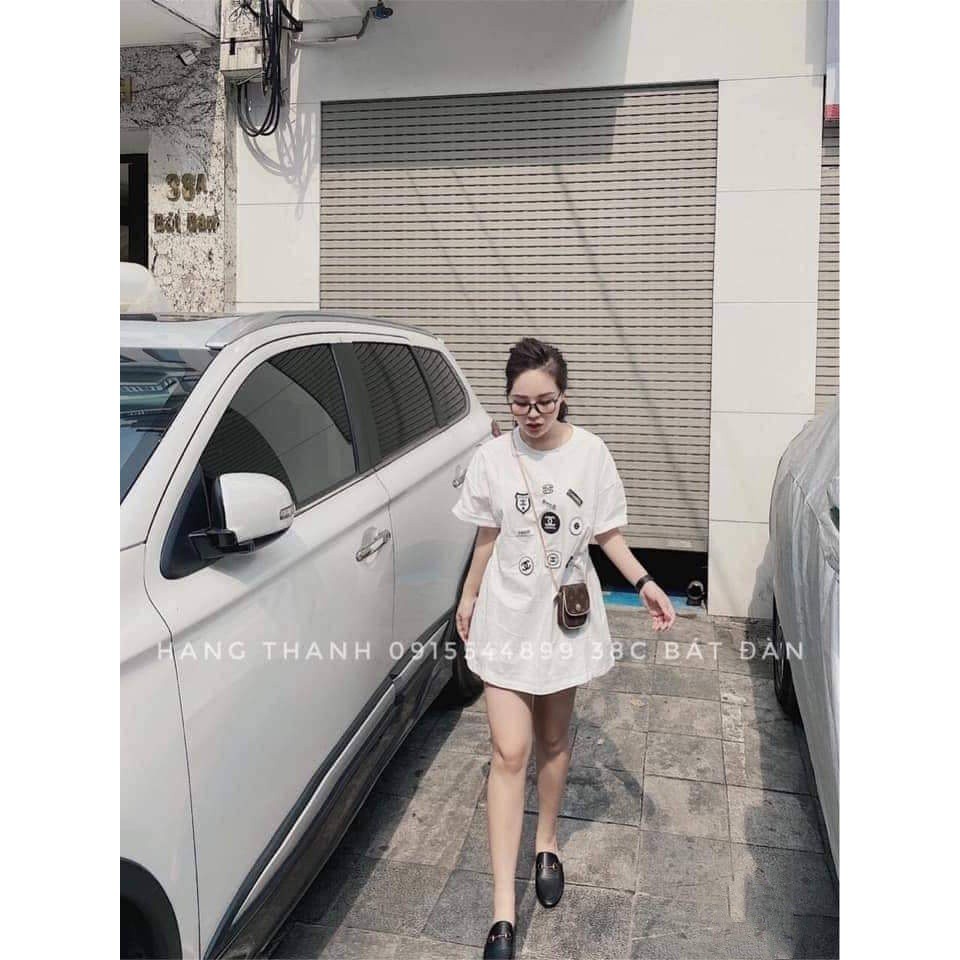 ÁO THUN IN HÌNH HUY HIỆU 2 MÀU ĐEN TRẮNG CHẤT ĐẸP