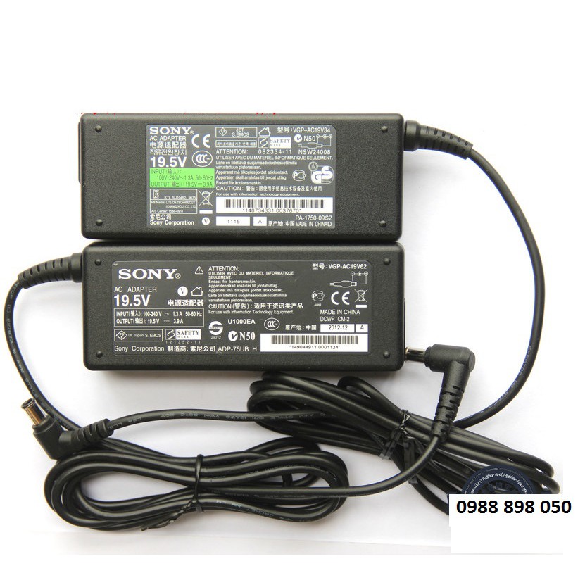 Sạc laptop sony chính hãng-adapter sony 19.5v 3.9a