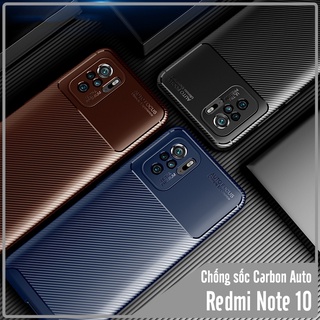 Ốp lưng cho Xiaomi Redmi Note 10 chống sốc Carbon Auto Focus